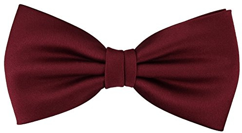 TigerTie vorgebundene Fliege Schleife in bordeaux Einfarbig Uni + Geschenkbox