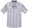 Bienzoe Garçon Coton Plaid Roll-up Manche Chemises 13/14 Jaune/Bleu