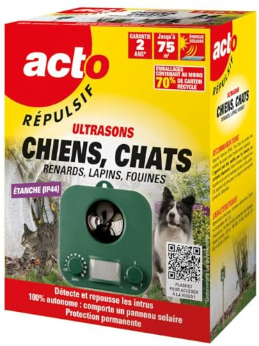 RETRO | RÉPULSIF ULTRASONS CHIENS, CHATS, RENARDS, LAPINS, FOUINES / SYSTÈME PHOTOVOLTAÏQUE | RUSCH3