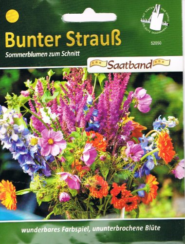 Sommerblumen zum Schnitt Bunter Strauß Saatband Blumen