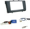 Einbauset: Doppel 2-DIN Blende/Radioblende Abdeckung - schwarz + China-Systeme/lose Enden (Key1, Key2, Ground) Radio LFB Lenkrad Interface Radio Adapter für Toyota Avensis (T27) 01/2009-2011