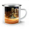 Wellcoda Gebäude Kunst Prag Emaille-Becher, Prag - 10 Unzen-Tasse - Kräftiger, griffiger Griff, Zweiseitiger Druck, Ideal für Camping und Outdoor