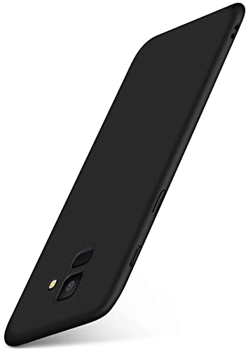 moex Alpha Case für Samsung Galaxy A6 (2018) Hülle Ultra Dünn, Schutzhülle mit erhöhtem Kameraschutz, Slim Cover Hardcase Backcover, Dünnste Handyhülle Minimalistisch, Matt Schwarz
