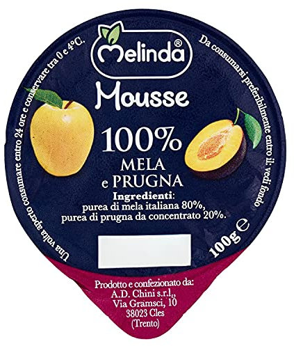 Melinda Mousse Di Mele E Prugne, Confezione da 18