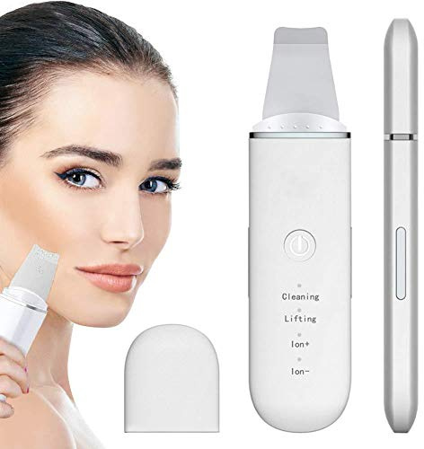 JUUJ Skin Scrubber - Skin Spatula, Blackhead Remover Pore Cleaner With 4 Modes, Facial Scrubber Spatula, Comedones Extractor For Facial Deep Cleansing white