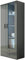 Vitrine mit Blauer LED Beleuchtung SOHO S6 Vitrinenschrank Standvitrine Stauraumvitrine Glasvitrine Schrank Wohnzimmerschrank (Grau/Grau Hochglanz)