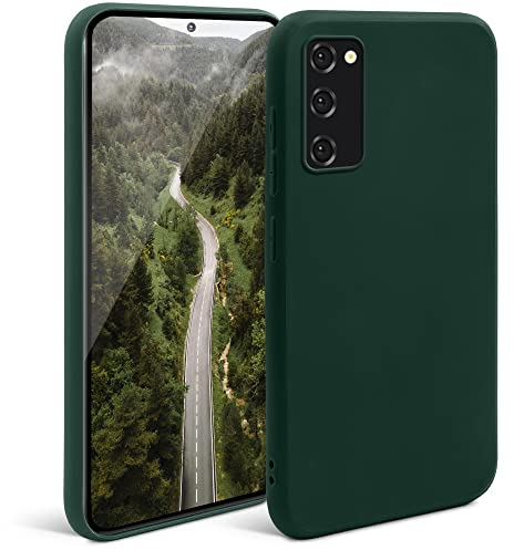Moozy Minimalist Series Silikon Hülle für Samsung S20 5G und 4G, Dunkelgrün - Mattes Finish, Dünne, Weiche TPU-Handyhülle Schutzhülle