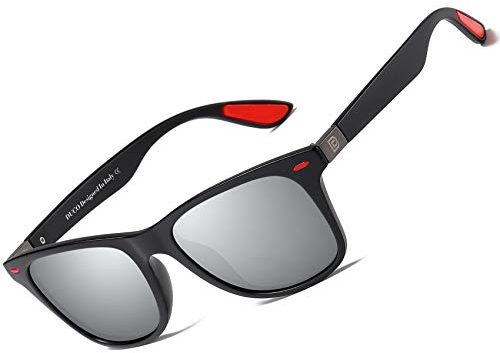 DUCO Retro Sonnenbrille für Herren und Damen zum Fahren Radfahren Angeln Golf 2146 (Schwarz Merkur)