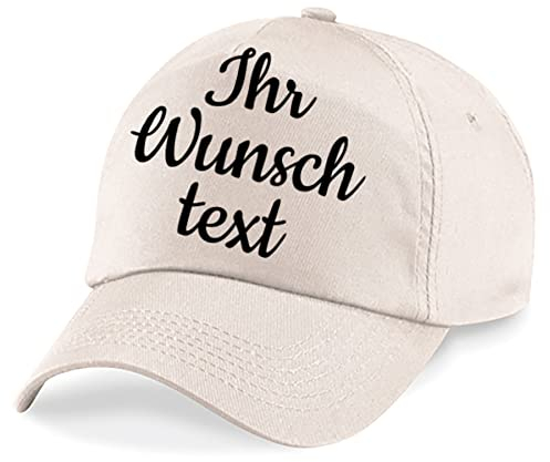 Deitert Kappe, Basecap individuell bestickbar mit Namen oder Wunschtext | über 20 Farben zur Auswahl Sand