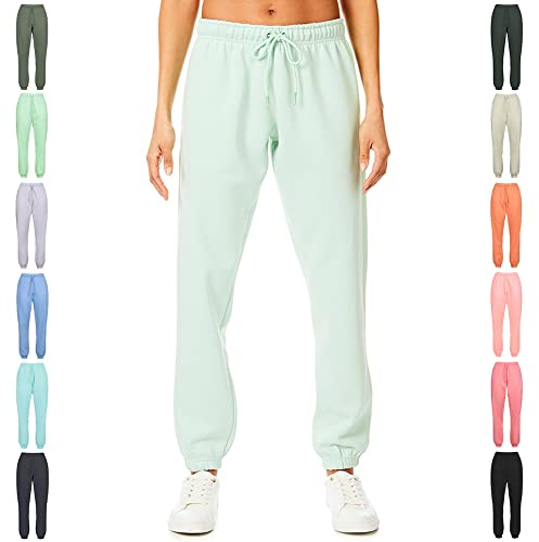Light & Shade LSLPNT006 Ladies Soft Touch Loungewear Sweatpants Joggers Jogging Pants Bottoms, Misty Jade, XS