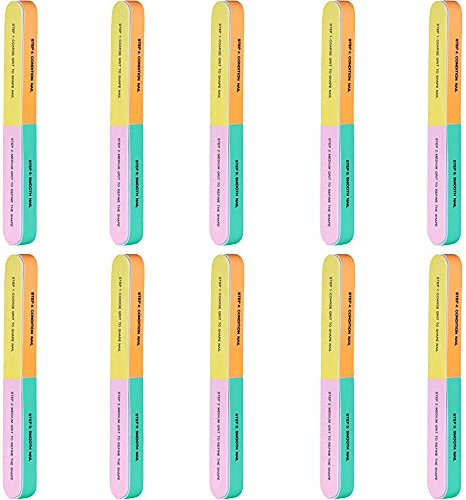 ANCLLO 10 Pieza limas de uñas de 7 vías y Bloque de búfer de uñas limas de uñas 7 Pasos Lavables tableros de esmeril Profesionales Herramientas de manicura,Pulidor de Uñas para Manicura