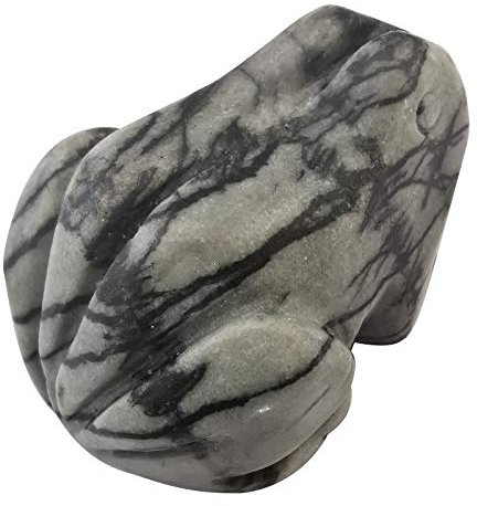 Lovionus89 Meshwork Edelstein Frosch Kristall Figur, Klein Hand Geschnitzt Tasche Kristall Statue Tier Skulptur 1,5 Zoll