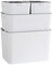 RMAN Juego de 4 Cajas de Plastico con Tapa Cajas Almacenamiento Apilables Cestas Organizadoras con Asas para Juguetes, Libros, Ropa, Mantas, 25L/15L/5L - Blanco