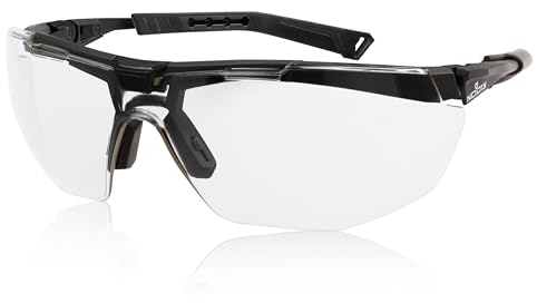 NoCry Schutzbrille mit “schwebenden” klaren Brillengläsern, kratzfeste Antibeschlag Beschichtung und verstellbare SoftPad Bügel; UVA und UVB Schutz; N 166, EN 169, EN 170, EN 172 & EN 175 zertifiziert