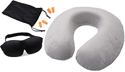 ZOLLNER Ruheset 3-teilig, Nackenhörnchen, Schlafmaske und Ohrenstöpsel