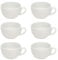Gastro Spirit - 6er Milchkaffee-Tassen Set - Weiß, 350 ml, Porzellan, dickwandig, spülmaschinenfest, italienisches Design - 6-teiliges XL Cappuccino/Kaffee-Tassen Set