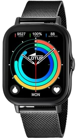 LOTUS Reloj Hombre 50046/1 Smartwatch Caja de Aleacion de Zinc Negro Correa de Acero Inoxidable 316l Negro