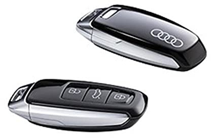 Audi 4N0071208AY9T Schlüsselblende Cover, mit Ringe Logo, nur für Schlüssel 8Y0959754 4N0959754 (mythosschwarz)