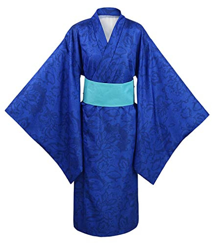 SOOYOOYOO Hashibira Inosuke Cosplay Blau Performance Kostüm Digital Bedruckte Bequeme Stoffe Outfit Fantasy Geschenk Für Unisex-Fans