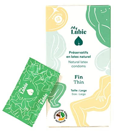 MY LUBIE - 12 Kondome in Großer Größe Hauchdünn - Besonders Gleitfähig, Vegan, Fair Trade, Gesund - Größe XL 57 mm - Haut an Haut-Empfinden, Haltbarkeit - Deutsche Premium-Qualität.