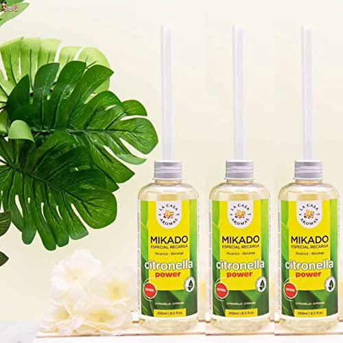 BricoLoco.com Citronela Repelente antimosquitos. Pack 3x250 ml. Ambientador. Más Seguro Que Las Velas. Ahuyentar Mosquitos Interior Exterior. Protección Natural aceites Esenciales. Mikado. (3)