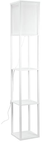MiniSun | White Wooden Floor Lamp with Shelves | Floor Lamps & Torchieres, Home Décor, Improvement & Lifestyle Essential
