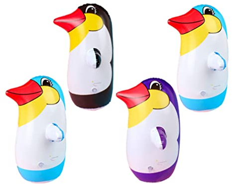 NUOBESTY 4stücke Aufblasbare Pinguin Spielzeug Bunte Stehauf Figuren Für Kinderzimmer Dekoration Kreative PVC Tumbler Figuren Geschenkidee Für Weihnachten Und Spielspaß