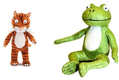 AURORA Room on The Broom Cat Plush, Orange & Gruffalo, 60353, Room on the Broom Frog, 7In, Soft Toy, Green