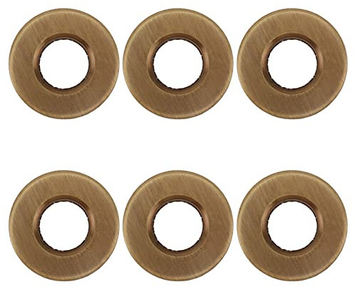 Cabilock 6pcs Bronze Caps Brass Spilled Remplacement Overflow Drain Toilet Basin Mesh for Spares Rings and Hole Trim Lids Fittings Bathroom Insert Spillway Sink Wash Round Ring Water