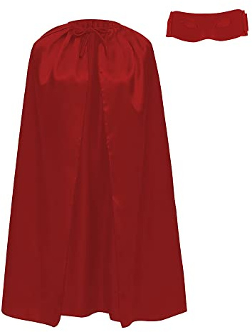 Superhelden-Umhang und Augenmaske für Erwachsene, Superhelden-Umhang, 140 cm lang, für Superman-Kostüm, Karneval