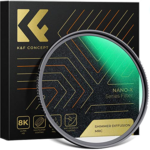 K&F Concept Nano-X Serie Shimmer Diffusion 1 Filter 52mm aus Optisches Glas mit 28-facher Nano-Beschichtung für Videoaufnahmen/Portraitfotografie