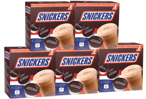 Snickers Hot Chocolate Dolce Gusto Capsules Compatibles - Boisson Chaude Originale Snickers Chocolat et Nougat aux Cacahuètes - 40 Capsules, 40 Portions