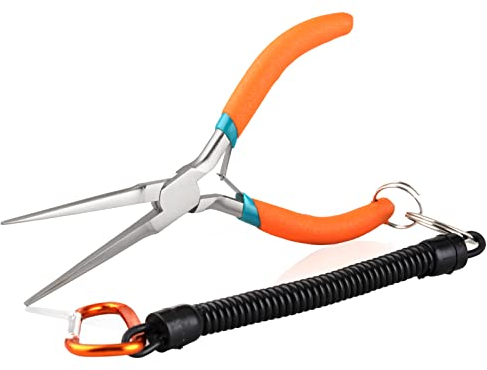 SPEEDWOX Pince à bec aiguille de 15,2 cm avec cordon anti-perte, mini pince à bec long avec bord non dentelé, mini pince de précision pour les espaces étroits difficiles à atteindre
