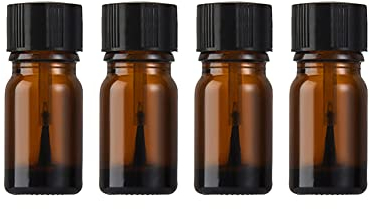 JIHUOO 5 Stück Leere Nagellack Flasche mit Pinsel Nagellackflaschen aus Glas Nagel Glasfläschchen Nagellackfläschen 5ml