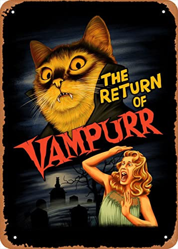 Filmposter Retro Metallschild The Return Of Vampurr Horror Wandkunst Dekor Blechschild - 20,3 x 30,5 cm, 20,3 x 30,5 cm