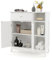 COSTWAY Badezimmerschrank, Badschrank mit Schublade, Türen & verstellbarem Regal, Kommode Holz für Badezimmer, Wohnzimmer, Schlafzimmer & Küche, 75 x 30 x 80cm, Weiß