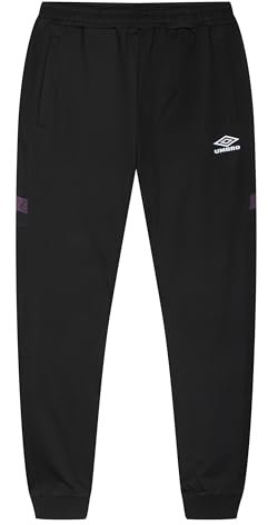 Umbro Pantaloni Sportivi Club Tricot, Nero/Viola Potente, S Uomo