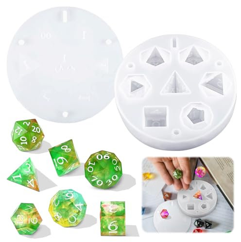 ARONRAVE DND Würfel Silikonform Silikonform Epoxidharz Spielwürfel Epoxidharz Würfelform Epoxidharz Form Würfel Epoxidharz Formen Set für Rollenspiele Tischspiele