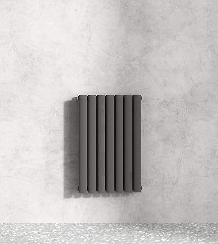600 x 413mm Bathroom Radiator Anthracite Horizontal Column Radiators Oval Panel Bathroom Designer Double