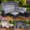 BRAST® Sonneninsel Lounge Set | 2-6 Personen | 30 LEDs + Kissen | 230cm viele Farben | Outdoor Gartenmöbel Loungemöbel Sitzgruppe Garnitur