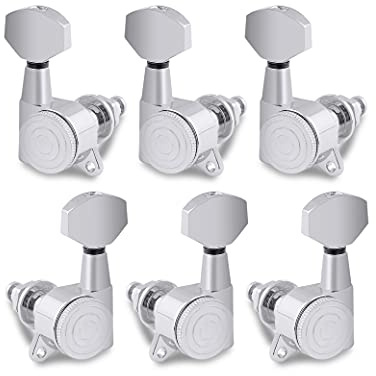 Rubatone Sperrung Gitarre Saiten Tuning Pegs versiegelte Gitarre Maschine Köpfe Tuning Tasten 3 links 3 rechts für E-Gitarre oder akustische Gitarre Chrome
