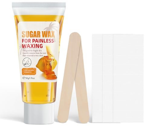 SHEBEEDO Sugar Wax Kit No-Heat Formula Waxing Sugar Paste Sugar Wax Hair Removal Kit For Face Legs Body Bikini Eyebrow All Body Areas 100% Natural Soft Wax For Sensitive Skin