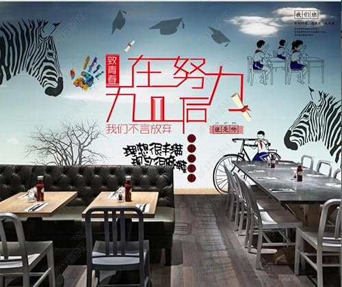 rskjdghshd Custom Any Size 3D Mural Wallpaper to The Youth of The 90S Restaurant Milk Tea Shop Workwear Background Wall-250Cmx175Cm