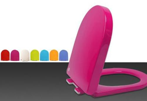 D Shape Toilet Seat Soft Close Loo Seat Cover with Quick Release,Heavy Duty PP Material Toilet Lid Standard Size Toilet Seat,Easy Cleaning (Rose Red)