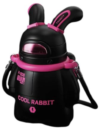 Wasserflasche in Form eines Cartoon-Hasen-Trinkhalms, Weltraum-Thema, Cartoon-Trinkhalm-Wasserbecher, Weltraum-Thermmos-Becher, Hasenförmige Flasche für und Mädchen