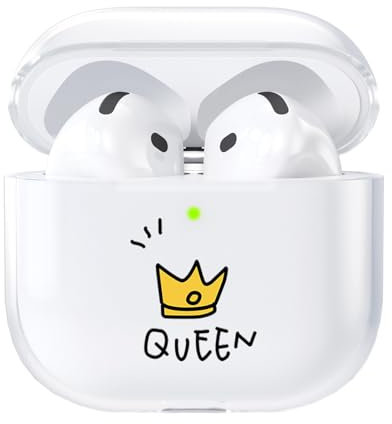 AKABEILA Custodia compatibile con Apple AirPods 4 Custodia trasparente in morbido TPU design carino AirPods 4 generazione 2024 Custodia di ricarica USB-C LED frontale visibile