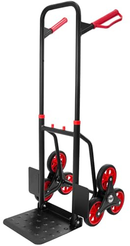 Trucky Treppenkarre Sackkarre 150 kg Stapelkarre Transportkarre Treppensteiger klappbar Treppensackkarre Schwarz Treppen Stahl