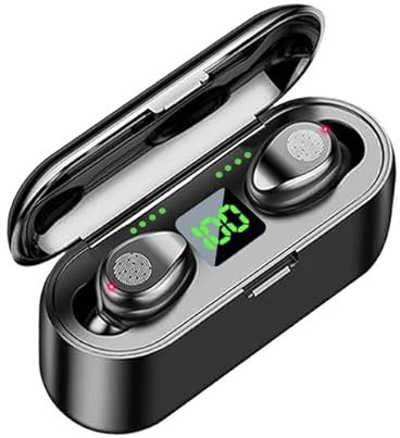 F9 Wireless Earbuds,F9 TWS Bluetooth 5.0 Headset,Touch Control Deep Bass 9D Stereo Sound TWS Bluetooth Earphones with LCD Digital Display&Charging Case,Noise Cancelling Sports Waterproof Headset