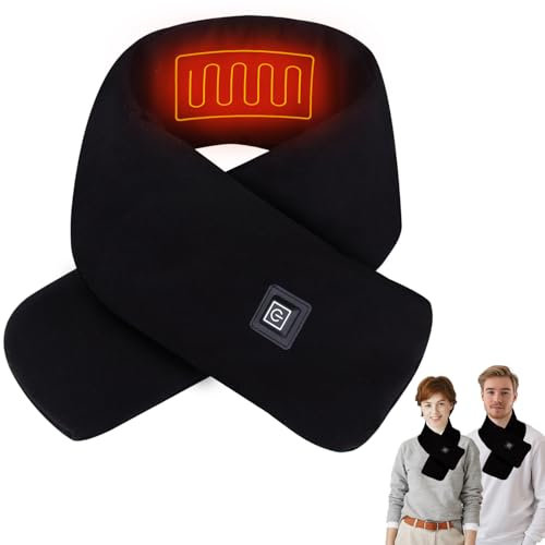 Qdreclod Beheizbarer Schal mit 3 Temperaturstufen, Unisex Soft Polar Fleece und Baumwolle USB-Heizschal, Windschutz Nackenwärmer für Outdoor Jagd Camping Skifahren