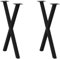 vidaXL Pieds de Table à Manger en Forme de X, 2 pièces, Noir, 57 x (72-73) cm, Acier